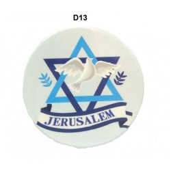 Ceramic Magnet Blue Star of David and White Peace ... | Jewish Magnets