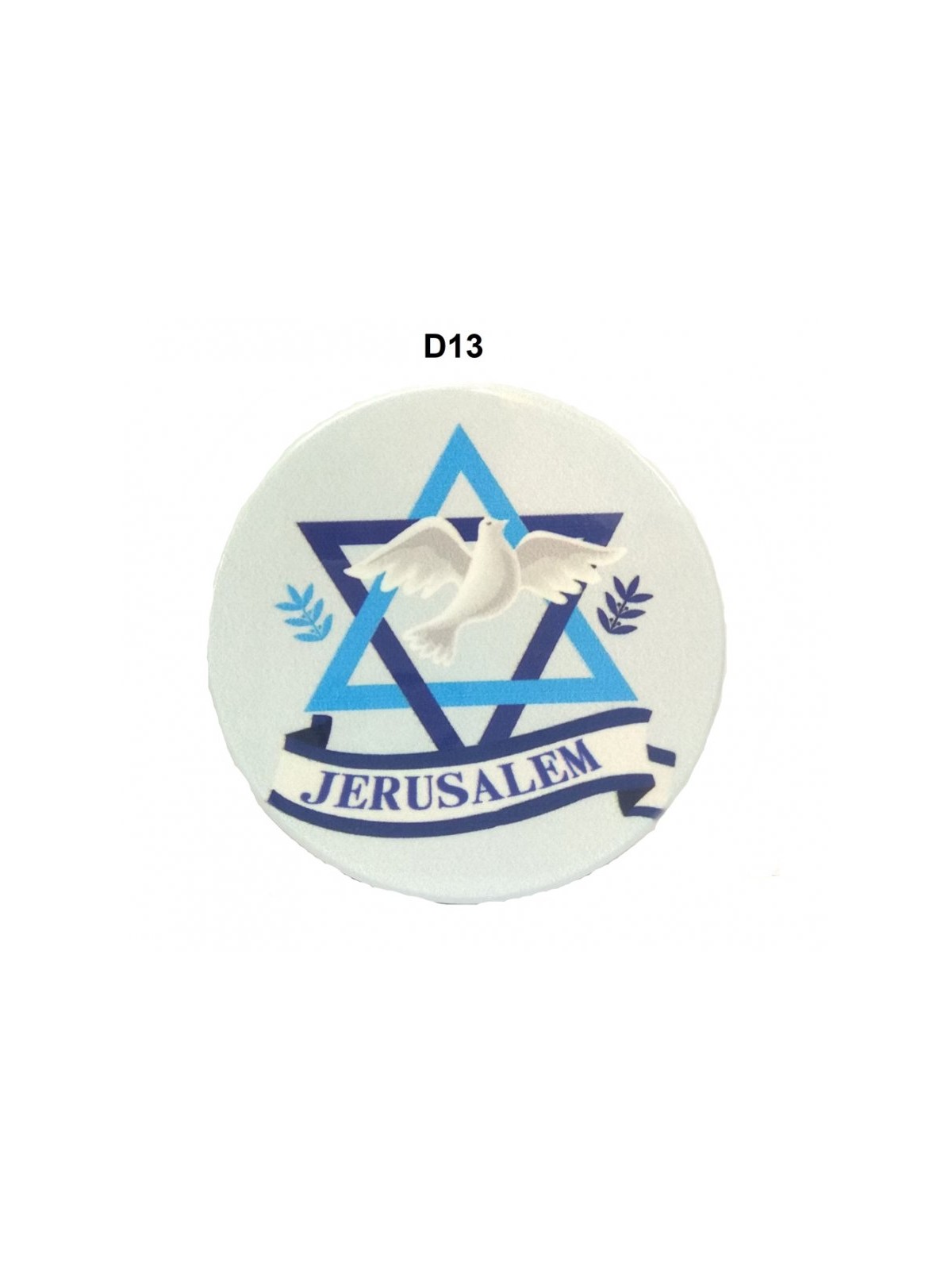 Ceramic Magnet Blue Star of David and White Peace ... | Jewish Magnets