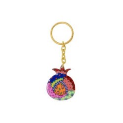 Yair Emanuel Gold Key Chain %96 Colorful Pomegr... | Judaica Keychains