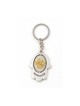 Porte-clés Hamsa en argent avec centre pivotant en or... | Porte-clés Judaica