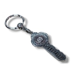 Metal Key Ring in Shape of Key Shalom | Judaica Keychains
