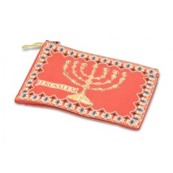 Embroidered Large Fabric Purse Seven Bran... | Jewish Gift from Israel