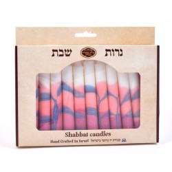 Decorative Handmade Galilee Shabbat Candles Pink ... | Sabbath Candles