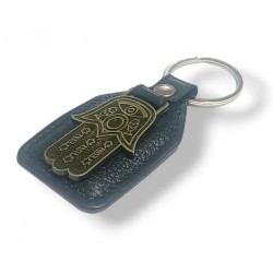 Key Chain with Metal Hamsa Engraved in Gold %96... | Judaica Keychains