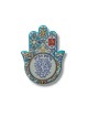 Textured Ceramic Hamsa Magnet Hebrew Home Blessing... | Jewish Magnets