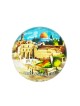 Rounded Glass Magnet Western Wall View | Jewish Magnets
