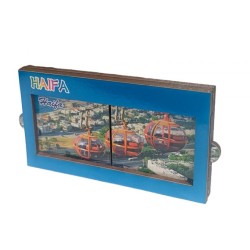 Slide Open Wood Magnet Haifa Scenes | Jewish Magnets