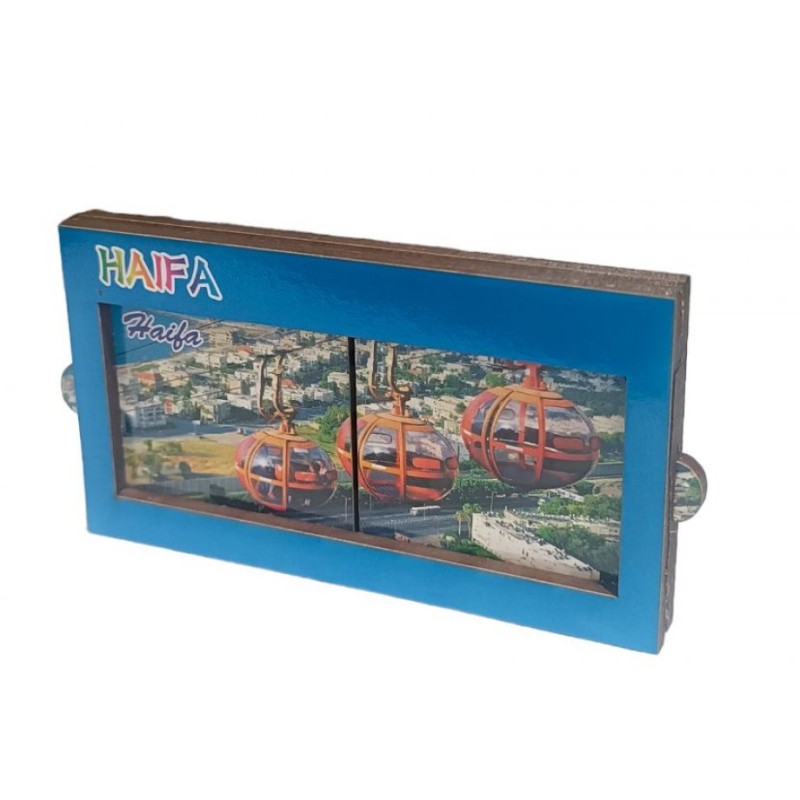 Slide Open Wood Magnet Haifa Scenes | Jewish Magnets