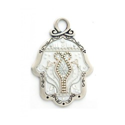 White Wall Hamsa Hand by Esther Shahaf | Hamsa Hands