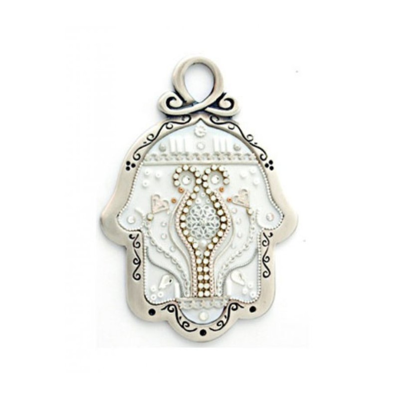 White Wall Hamsa Hand by Esther Shahaf | Hamsa Hands