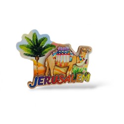 Colorful Cut Out Jerusalem Magnet Wood and Epoxy %... | Jewish Magnets