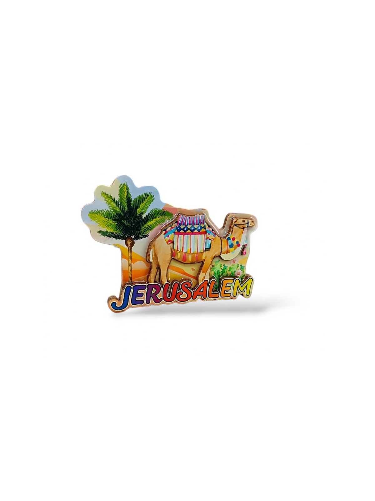 Colorful Cut Out Jerusalem Magnet Wood and Epoxy %... | Jewish Magnets