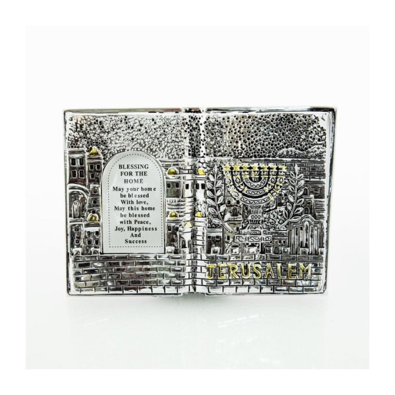 Silver Plated Free Standing Home Blessing Judaic Mo... | Star of David