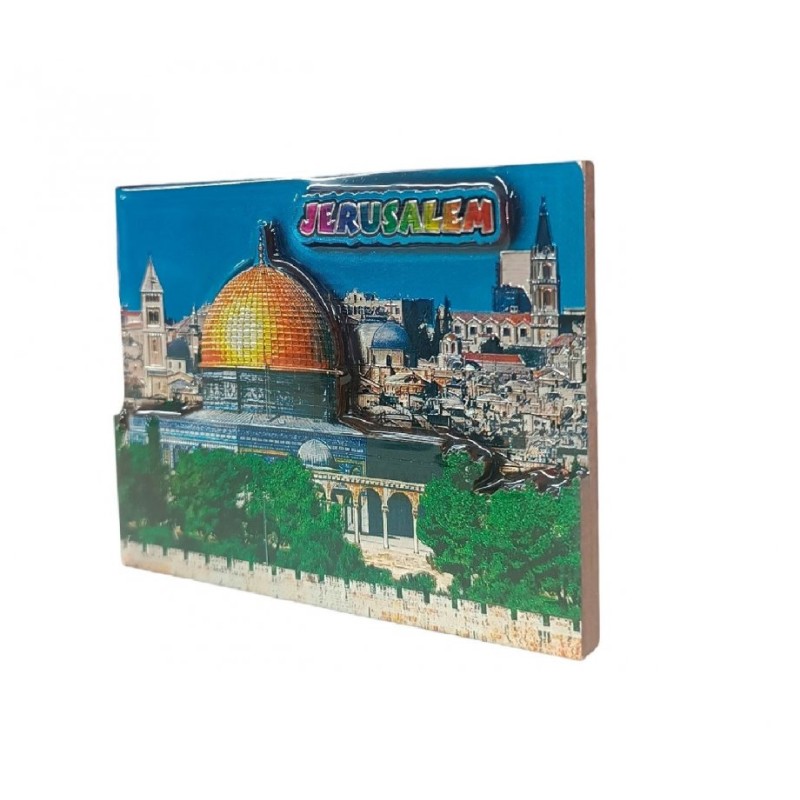 3 D Effect Wood and Epoxy Magnet Jerusalem Dome of... | Jewish Magnets