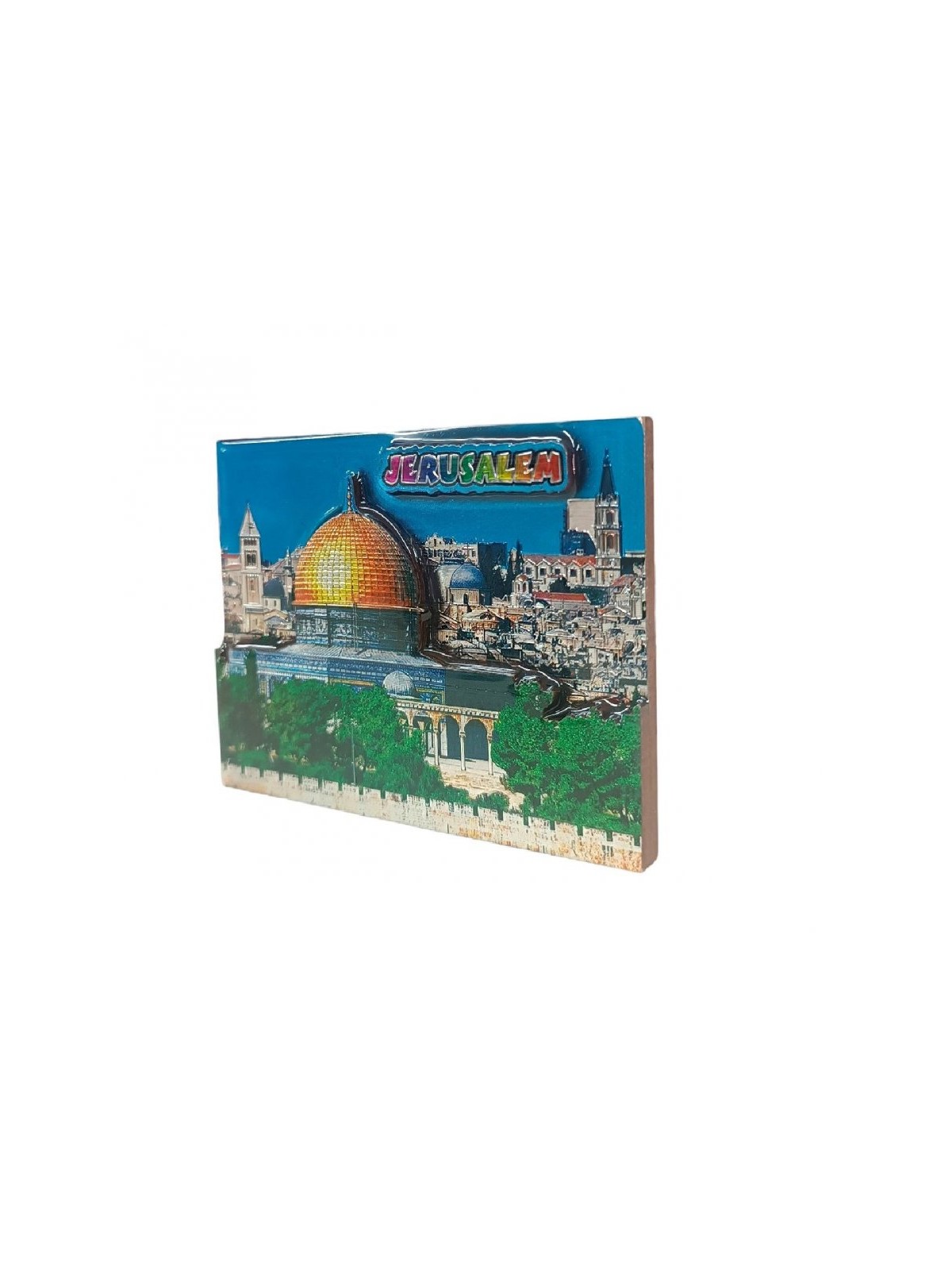 3 D Effect Wood and Epoxy Magnet Jerusalem Dome of... | Jewish Magnets