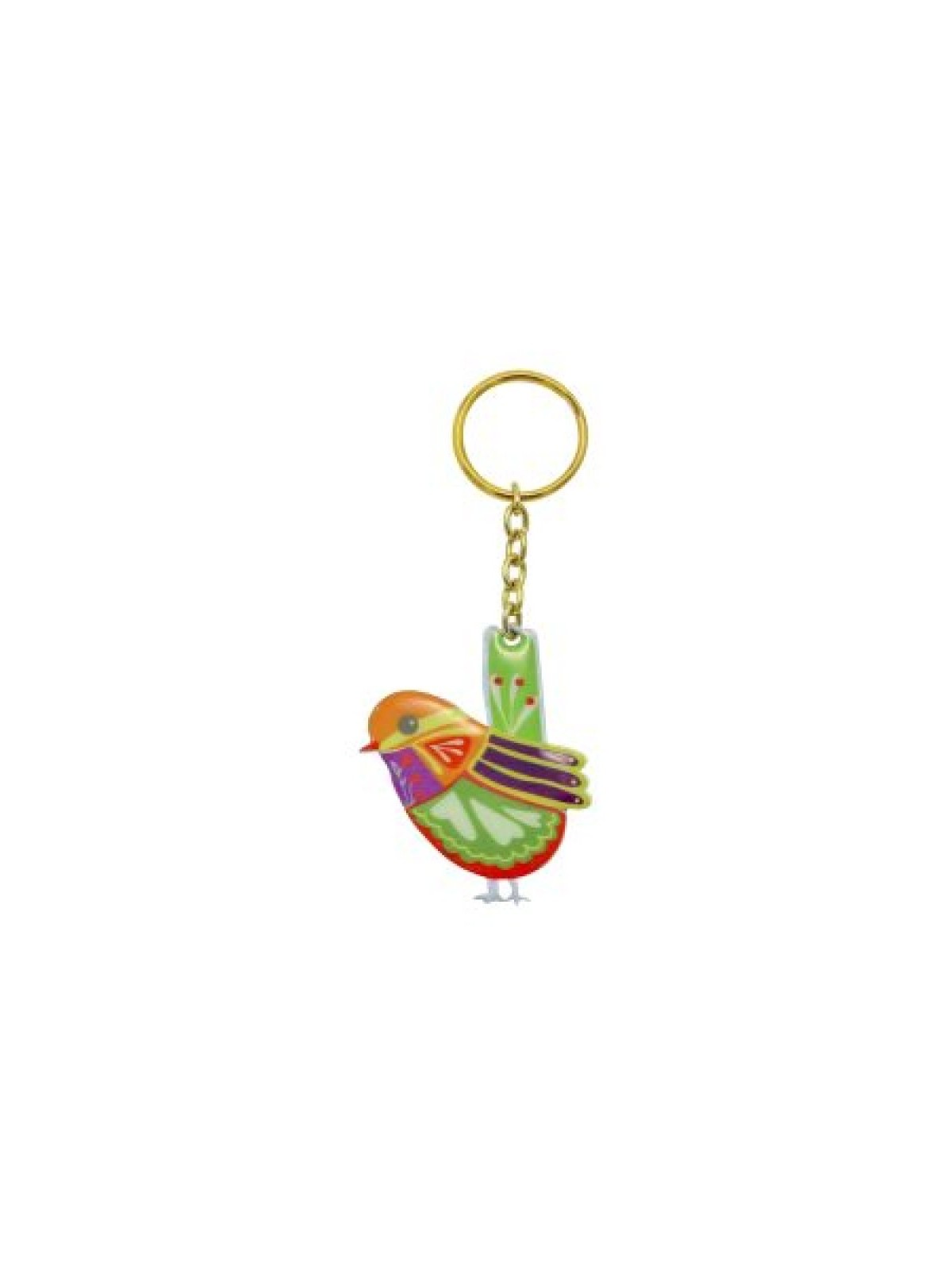Yair Emanuel Gold Key Chain %96 Colorful Bird D... | Judaica Keychains