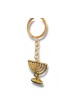 Gold Key Chain with Chanukah Menorah and Star o... | Judaica Keychains