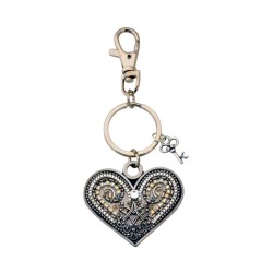 Metalwork Heart Keychain by Ester Shahaf | Judaica Keychains