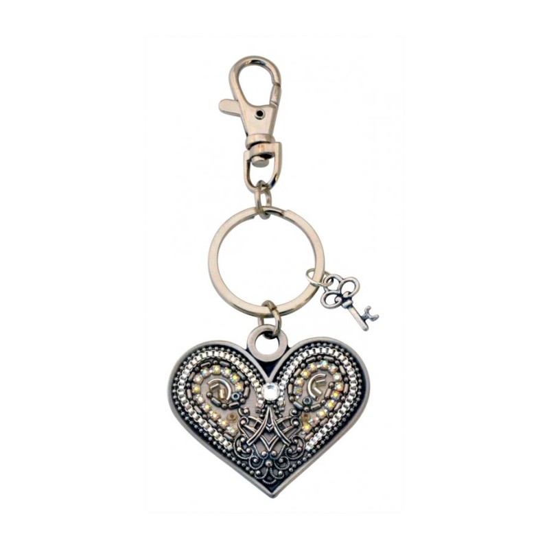 Metalwork Heart Keychain by Ester Shahaf | Judaica Keychains