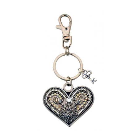 Metalwork Heart Keychain by Ester Shahaf | Judaica Keychains