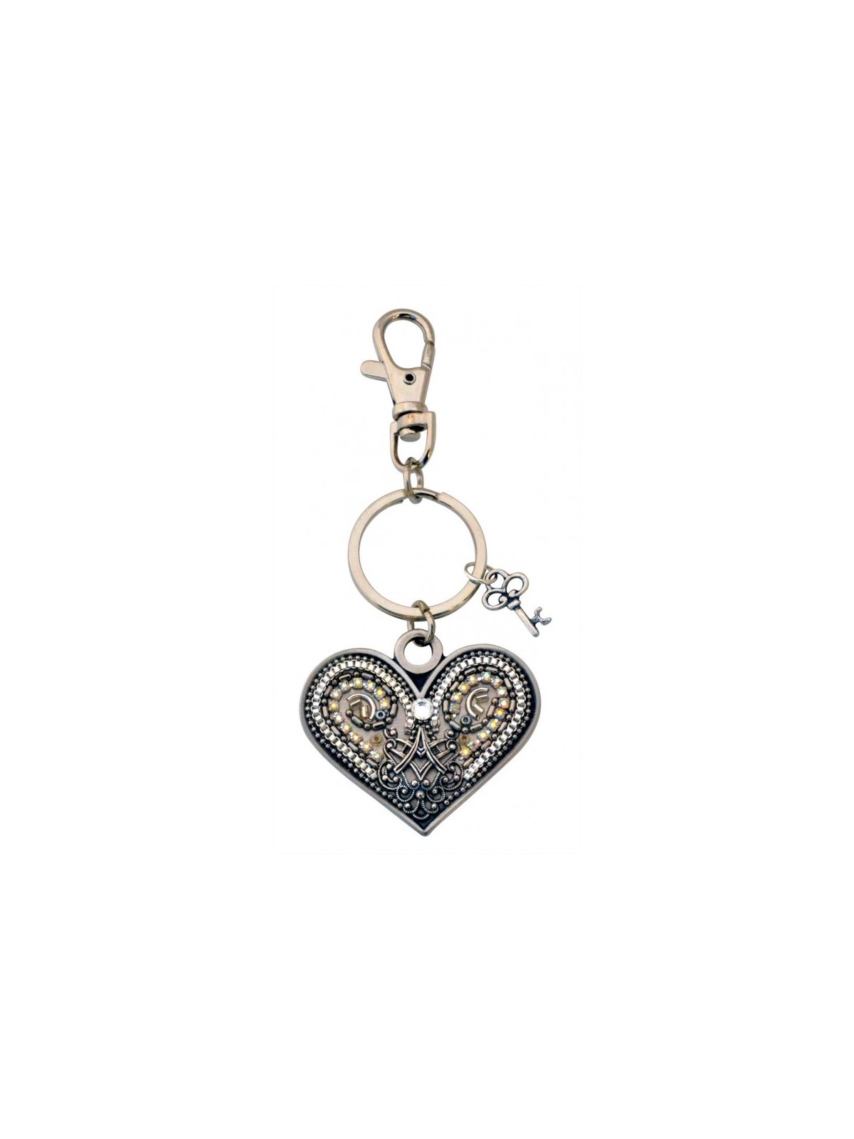 Metalwork Heart Keychain by Ester Shahaf | Judaica Keychains