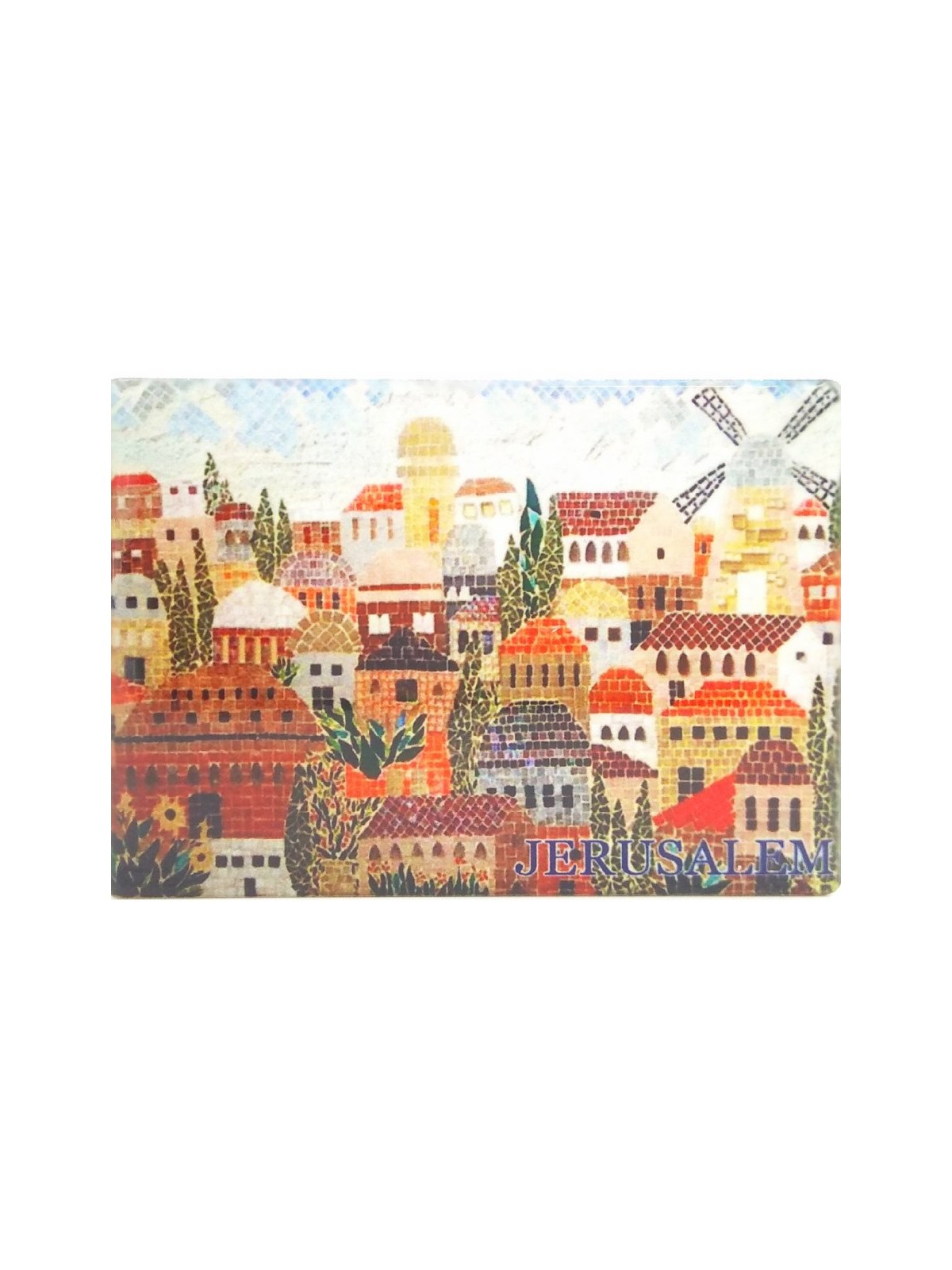 Ceramic Magnet Colorful Jerusalem and its Landmark... | Jewish Magnets