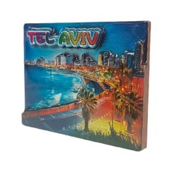 Gleaming Colorful 3 D Magnet Wood and Epoxy Tel Aviv | Jewish Magnets