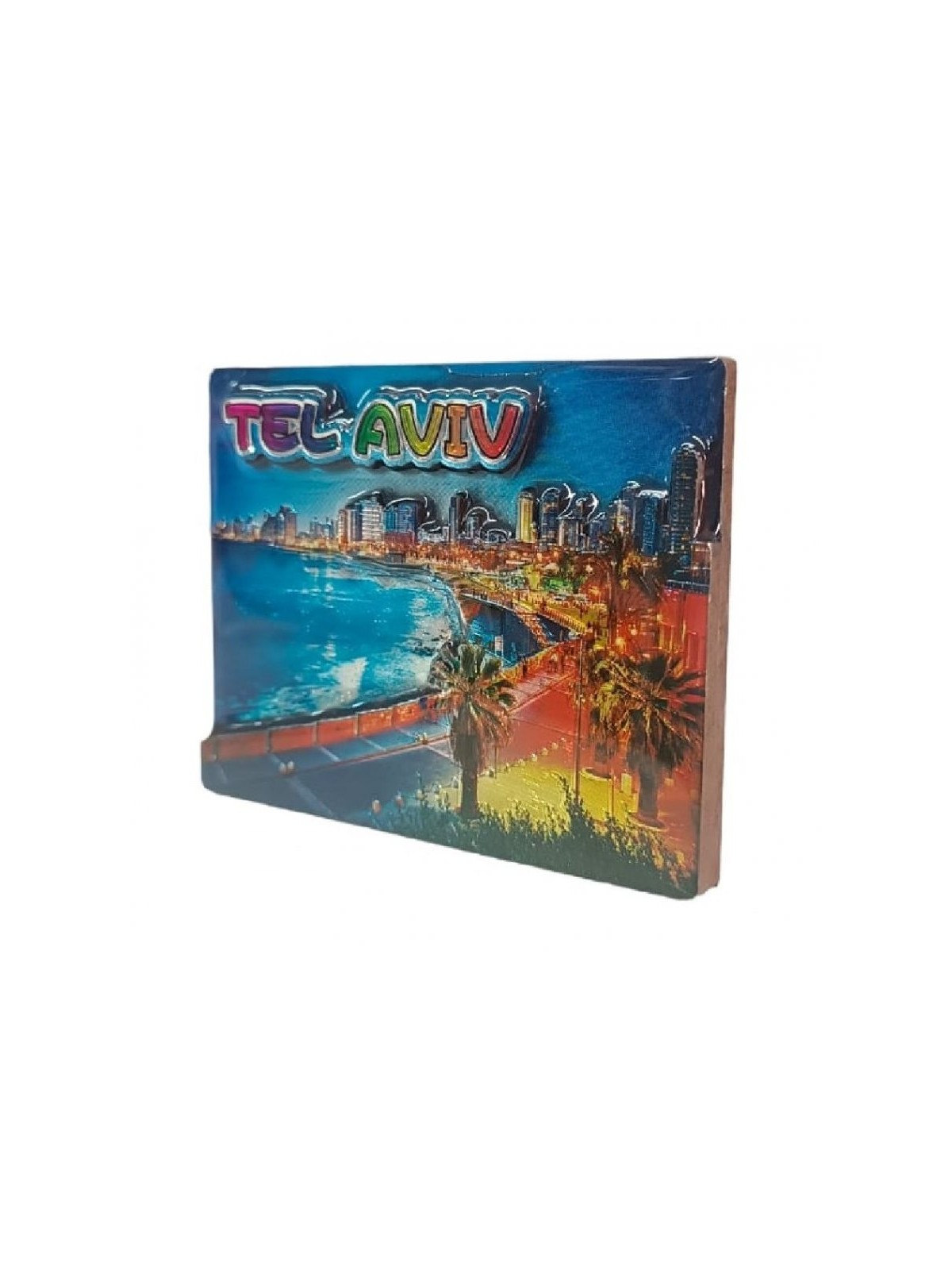 Gleaming Colorful 3 D Magnet Wood and Epoxy Tel Aviv | Jewish Magnets