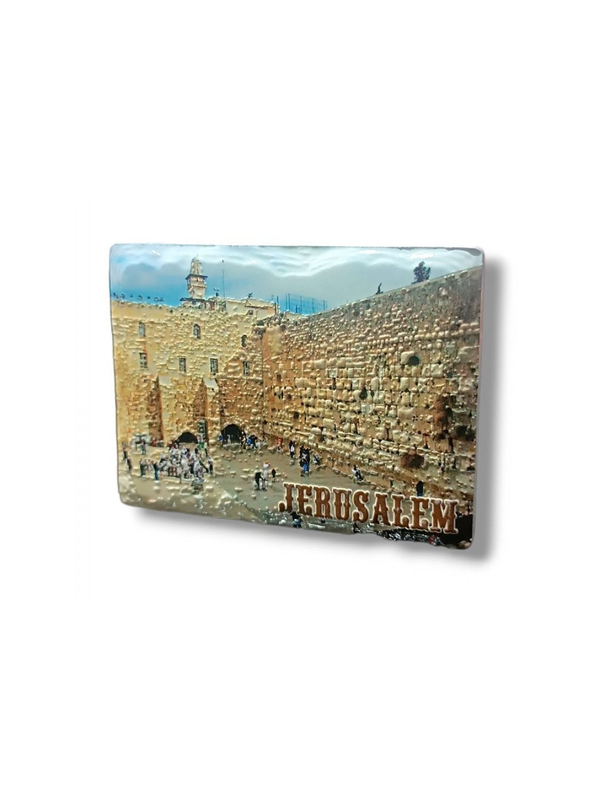 Textured Ceramic Magnet Western Wall with JERUSALE... | Jewish Magnets