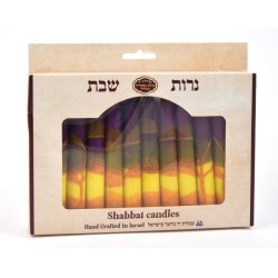Decorative Handmade Galilee Shabbat Candles Purpl... | Sabbath Candles
