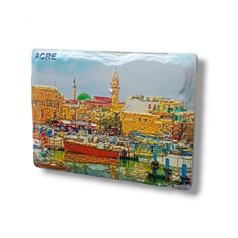 Textured Ceramic Magnet Acre Acco Port | Jewish Magnets