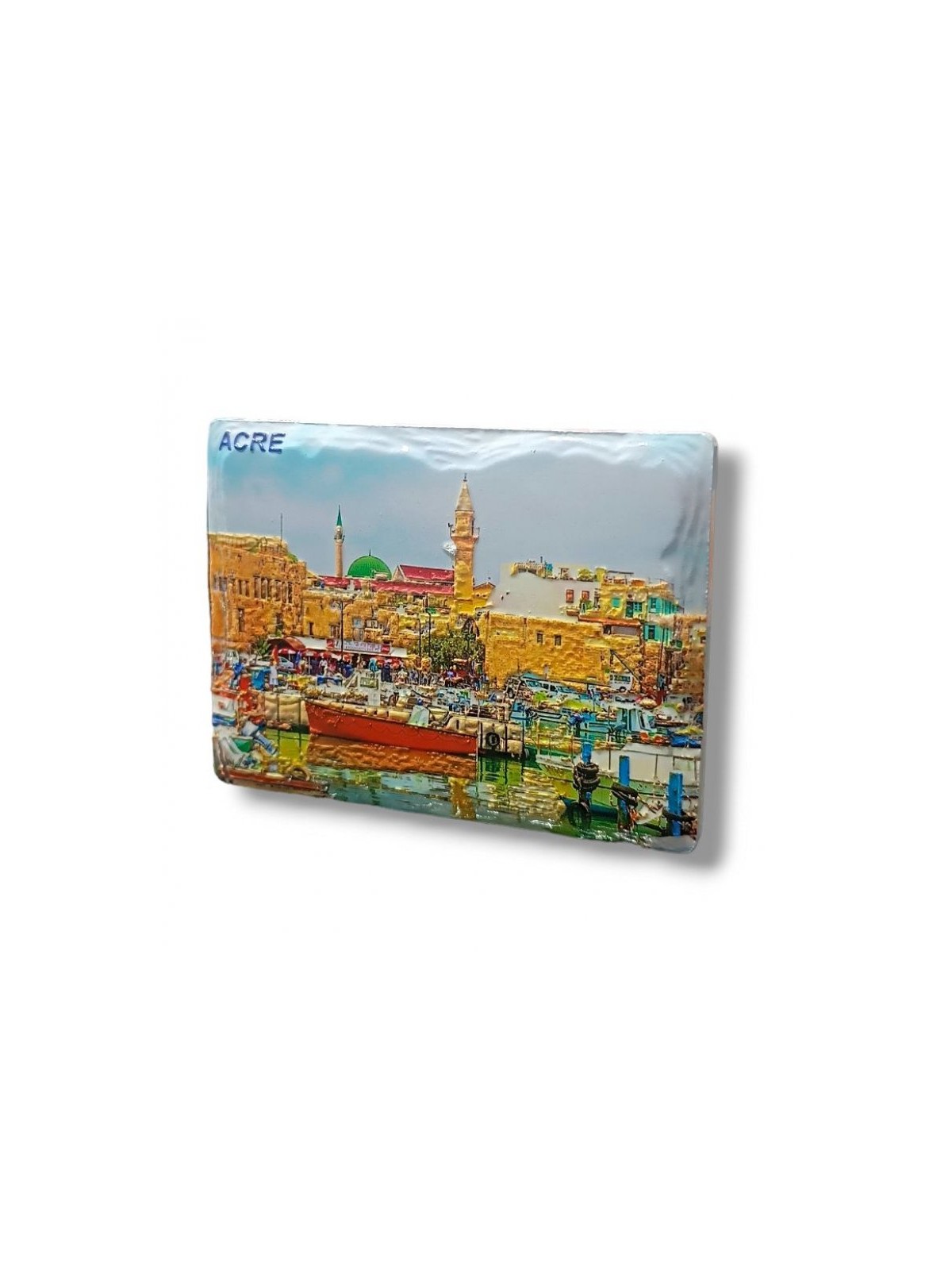 Textured Ceramic Magnet Acre Acco Port | Jewish Magnets