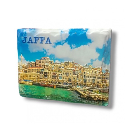 Textured Ceramic Magnet %96 Colorful Jaffa Seashore | Jewish Magnets