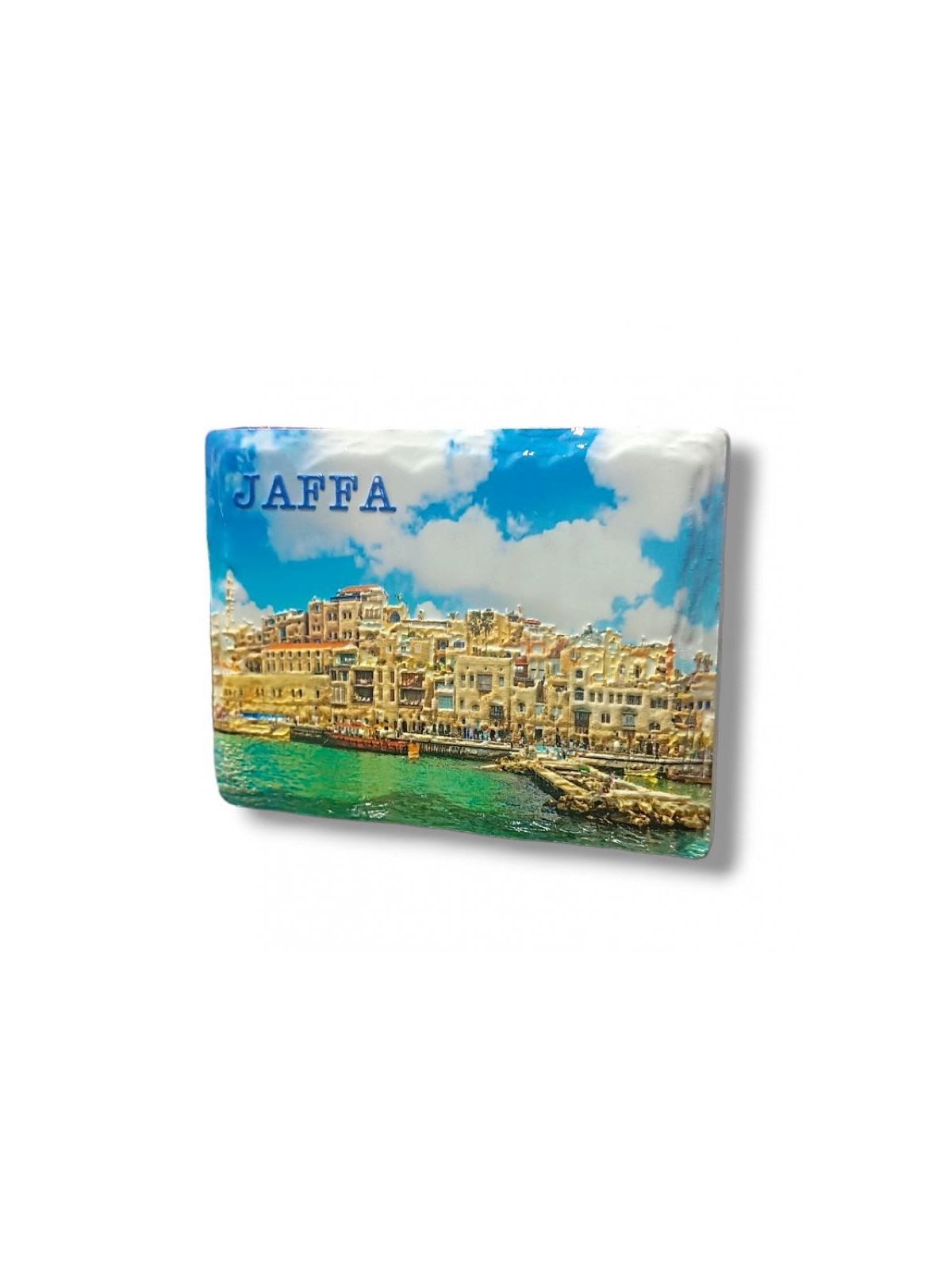 Textured Ceramic Magnet %96 Colorful Jaffa Seashore | Jewish Magnets