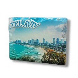 Textured Ceramic Magnet %96 Colorful Tel Aviv Seas... | Jewish Magnets