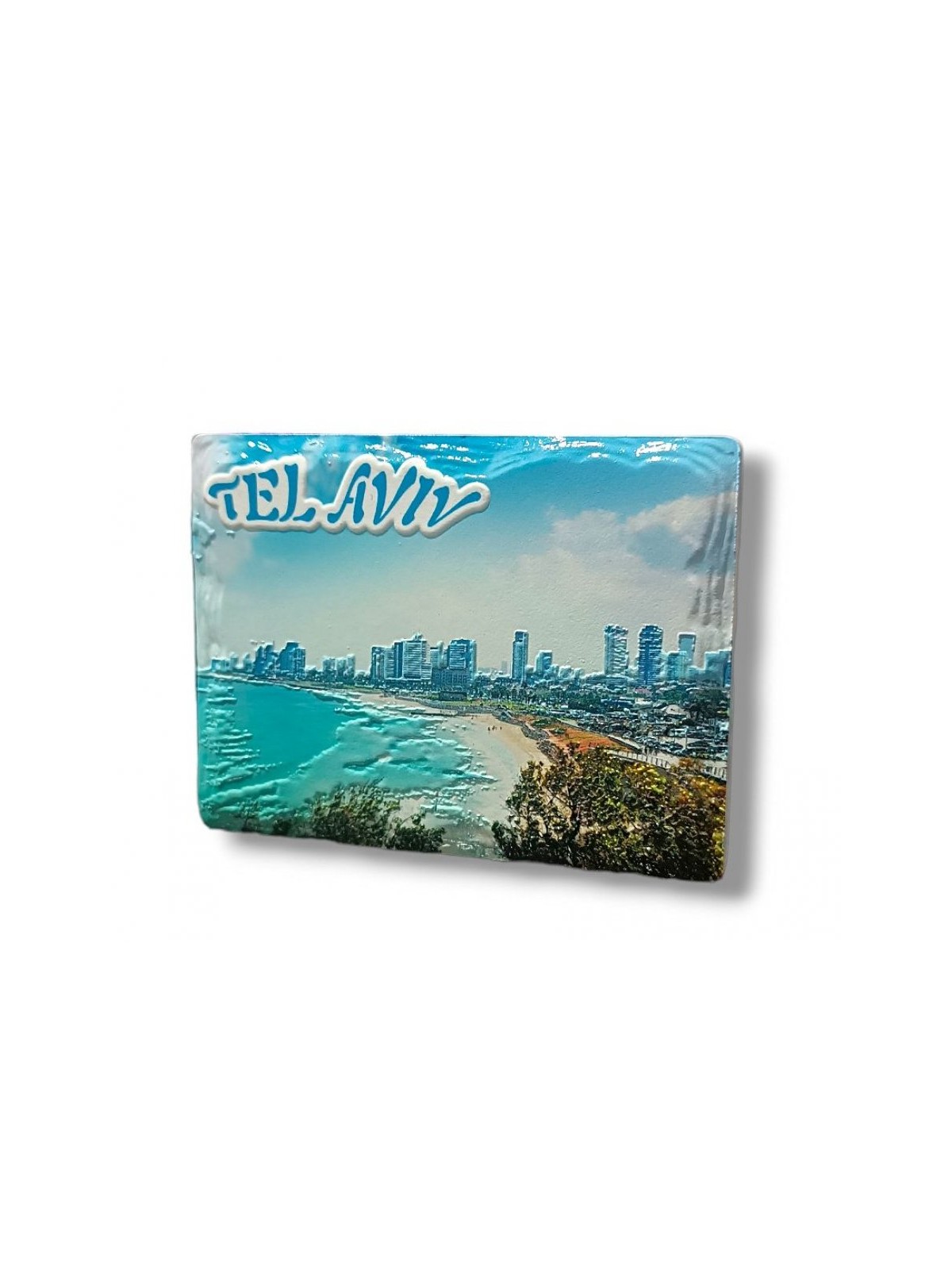 Textured Ceramic Magnet %96 Colorful Tel Aviv Seas... | Jewish Magnets