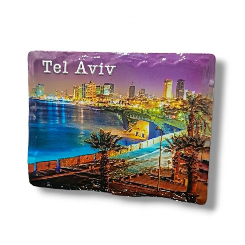 Textured Ceramic Magnet %96 Colorful Tel Aviv at N... | Jewish Magnets