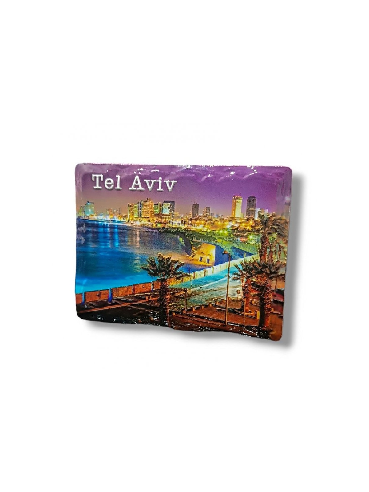 Textured Ceramic Magnet %96 Colorful Tel Aviv at N... | Jewish Magnets