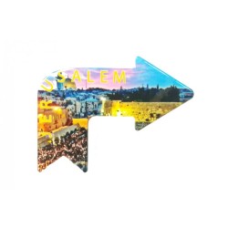 Ceramic Magnet %96 Arrow Shape Pointing to Jerusalem | Jewish Magnets