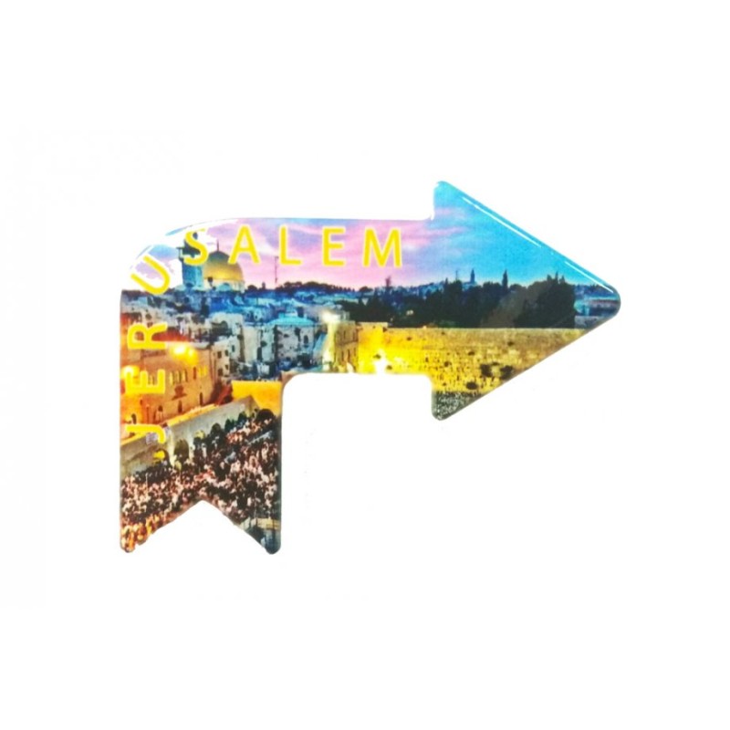 Ceramic Magnet %96 Arrow Shape Pointing to Jerusalem | Jewish Magnets
