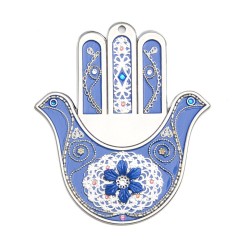 Blue Dove Wall Hamsa by Ester Shahaf | Hamsa Hands