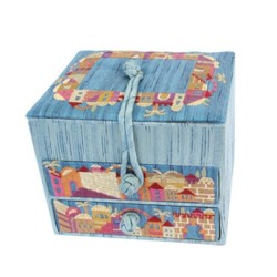 Tissu Bois Yair Emanuel Brodé J Bleu... | Idées cadeaux par Emanuel
