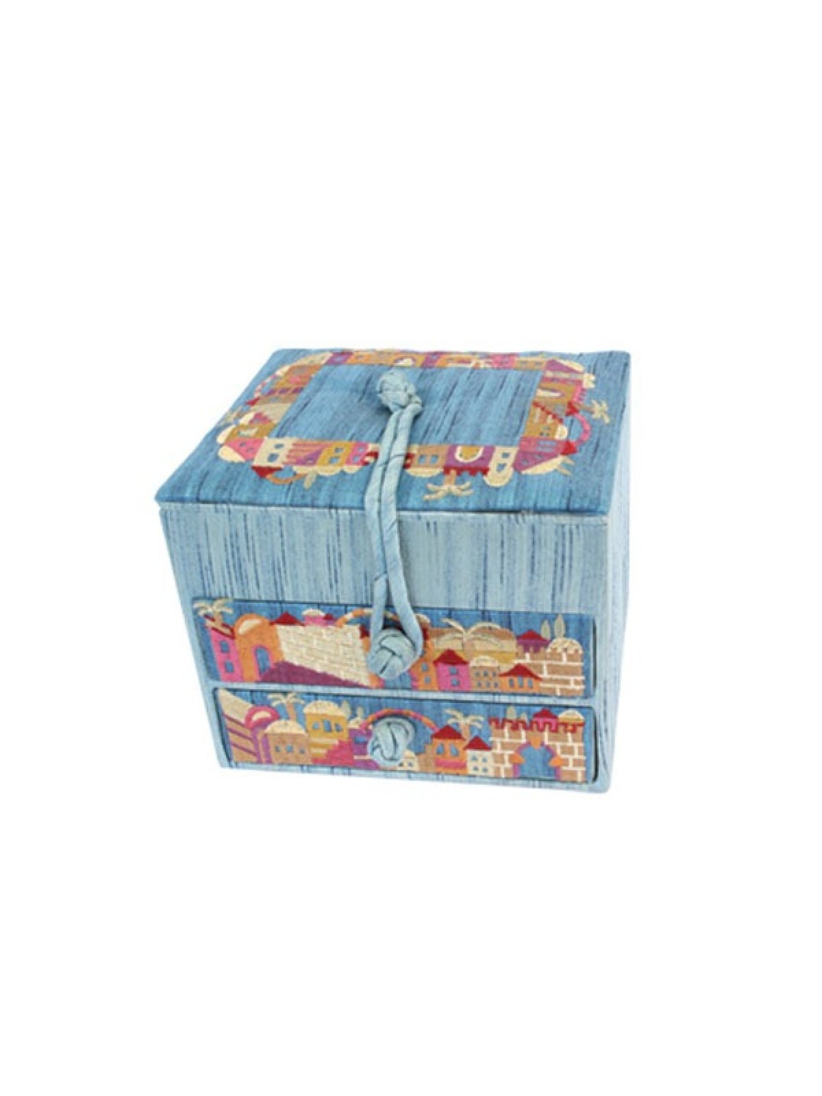 Yair Emanuel Wood Fabric Embroidered Blue J... | Gift Ideas by Emanuel