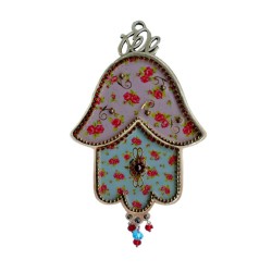 Iris Design Hamsa Wall Plaque Romantic Red Roses Design | Hamsa Hands