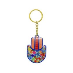 Yair Emanuel Gold Key Chain %96 Colorful Hamsa ... | Judaica Keychains