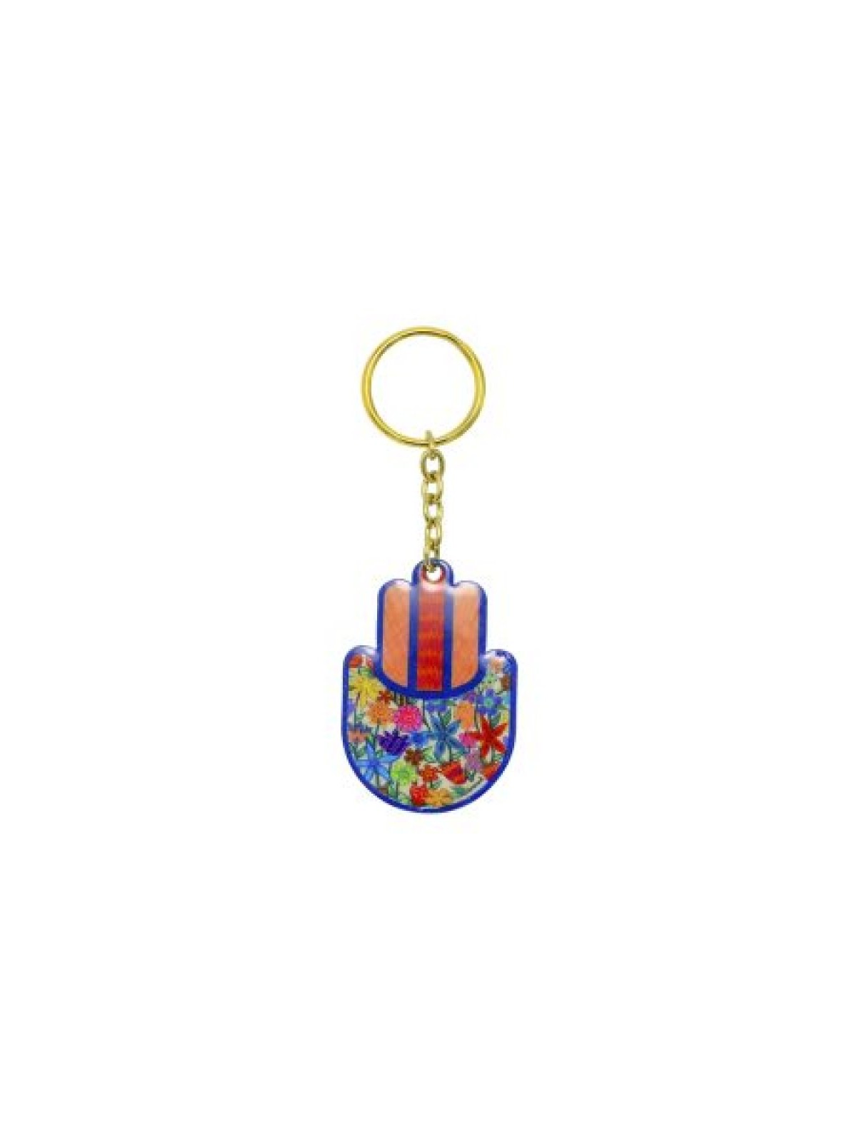 Yair Emanuel Gold Key Chain %96 Colorful Hamsa ... | Judaica Keychains