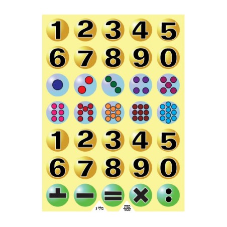 Colorful Stickers for Children Numbers Arithmeti... | Judaica Stickers