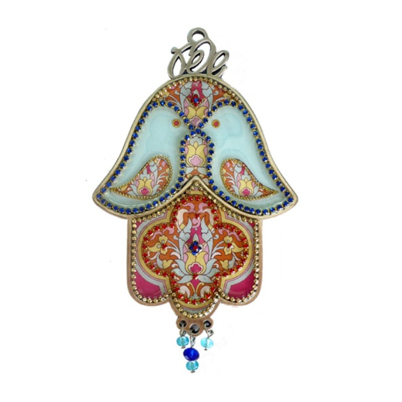 Iris Design Dove of Peace Hamsa Wall Plaque Turquoise... | Hamsa Hands