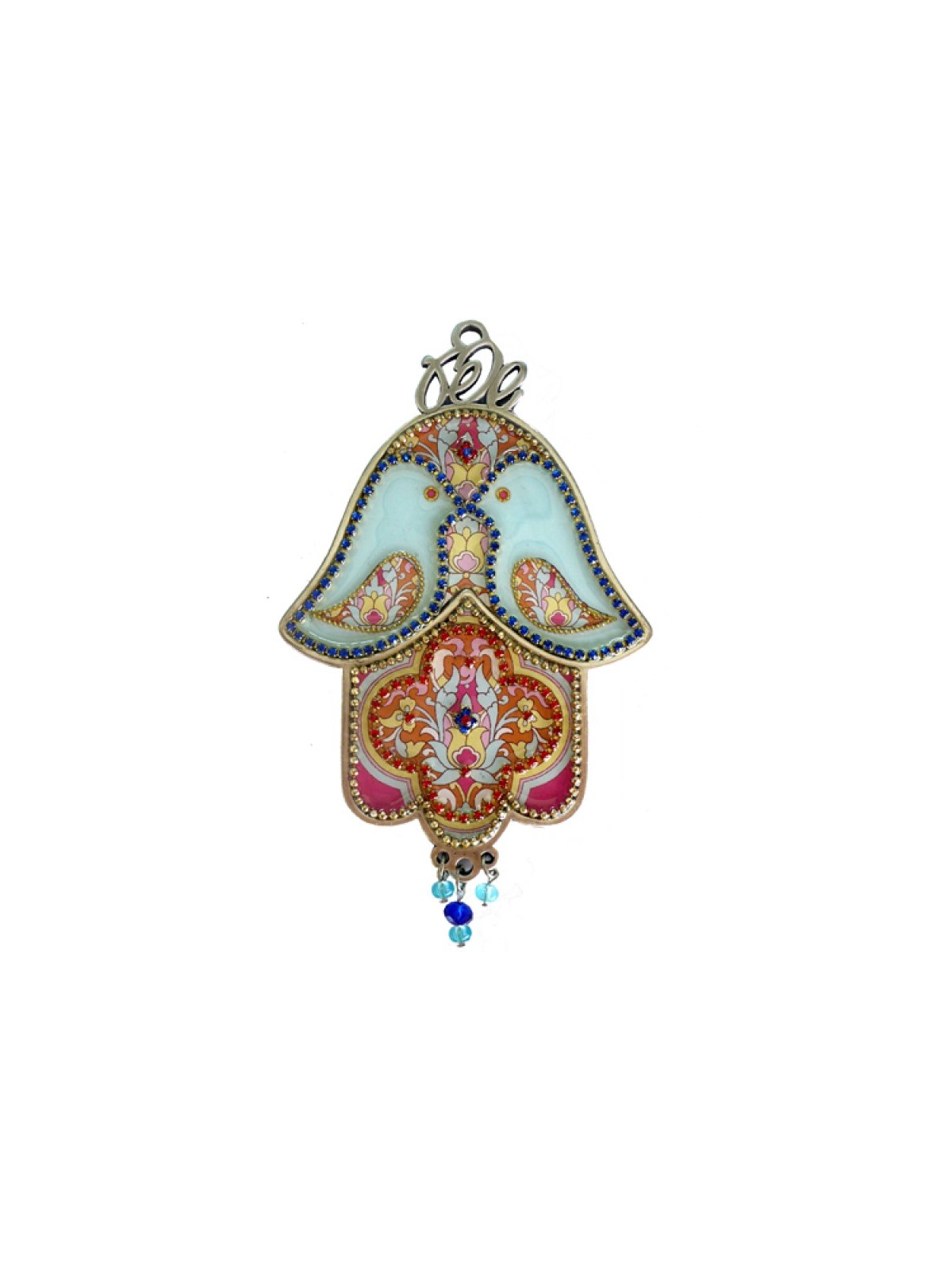 Iris Design Dove of Peace Hamsa Wall Plaque Turquoise... | Hamsa Hands
