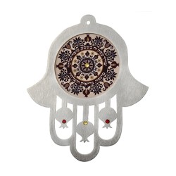 Dorit Judaica Purple Shades Stainless Steel Wall Hams... | Hamsa Hands